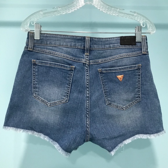 Guess Denim Cutoff High-waisted Shorts Size 27 - Picture 2 of 7